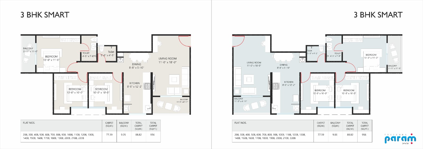 Prasanna Param 3 BHK floor plan