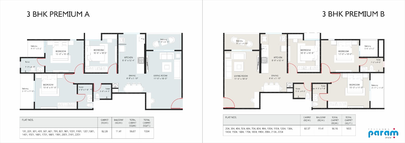 Prasanna Param 3 BHK floor plan